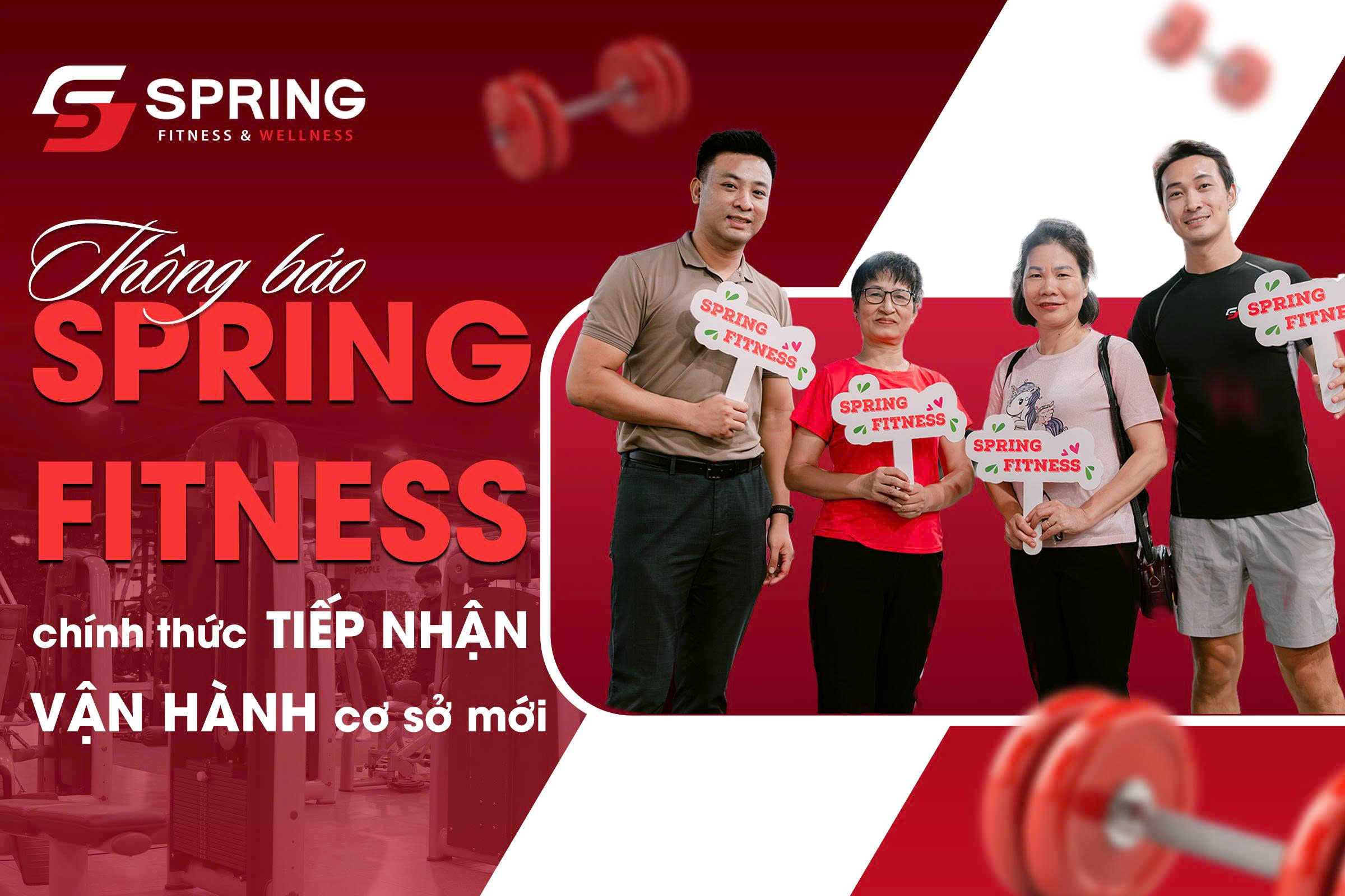 Spring Fitness chính thức tiếp nhận và vận hành cơ sở 93 Lò Đúc từ ngày 01/08/2026